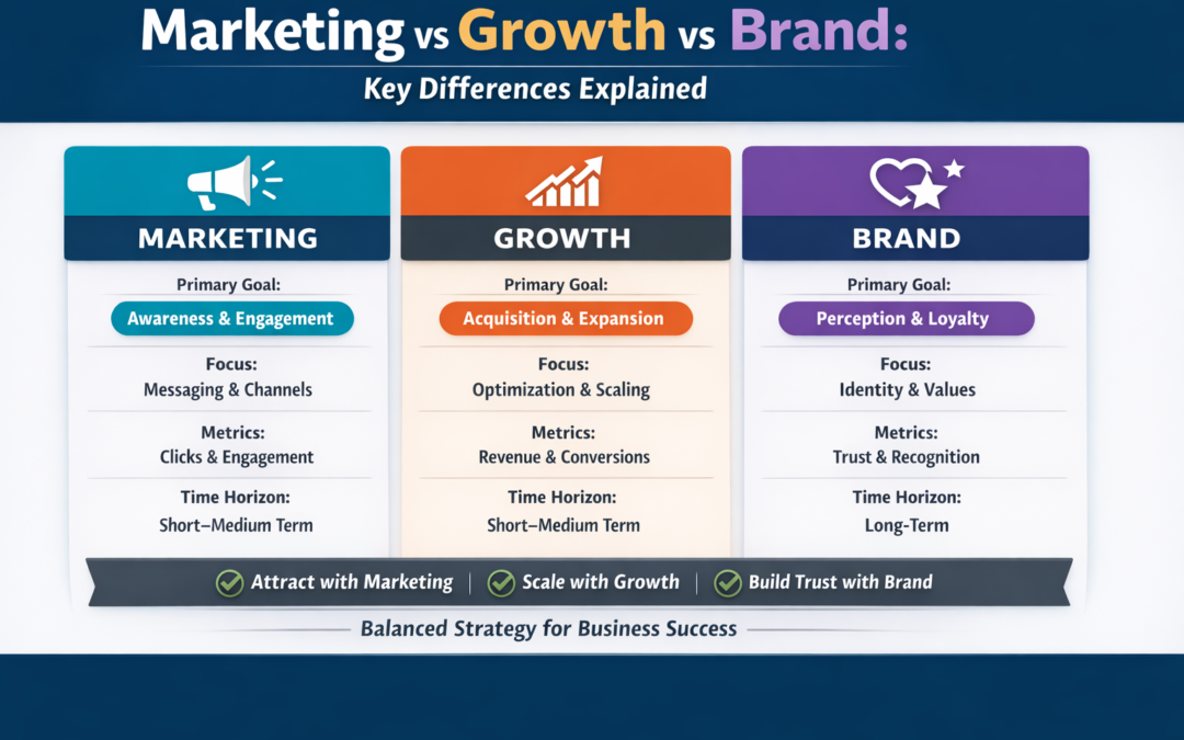 Marketing vs Growth vs Brand: Understanding the Differences for Strategic Success