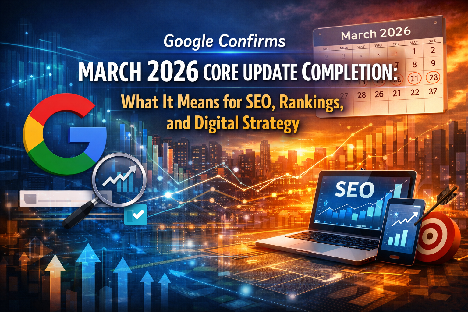 March 2026 Core Update in Search Environment Context Digital interface representing search engine updates and ranking systems in a neutral context.